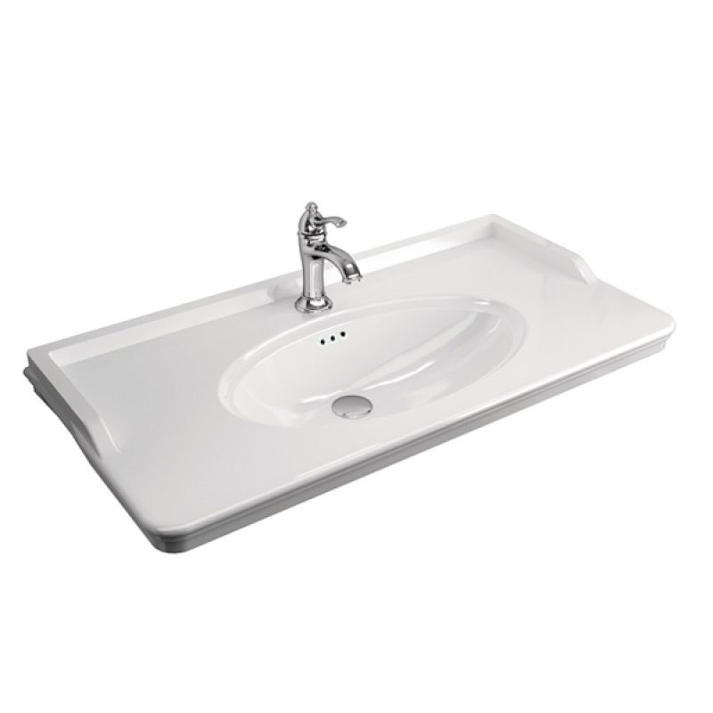 Тумба с раковиной Comforty "Неаполь-100" 00004139025 белый глянец с раковиной 50110 