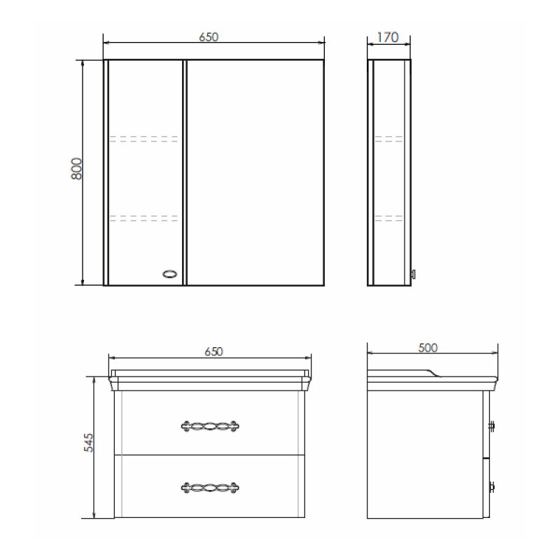 Тумба с раковиной Comforty "Неаполь-65" 00004148729 белый глянец с раковиной 50165