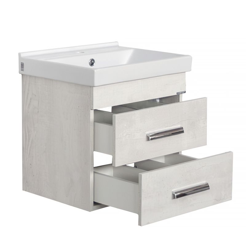 Тумба с раковиной Comforty "Никосия-50П" 00-00017091 дуб белый с раковиной Fest 50