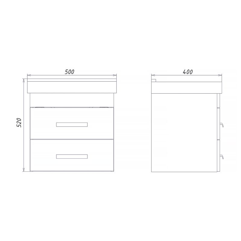 Тумба с раковиной Comforty "Никосия-50П" 00-00017091 дуб белый с раковиной Fest 50