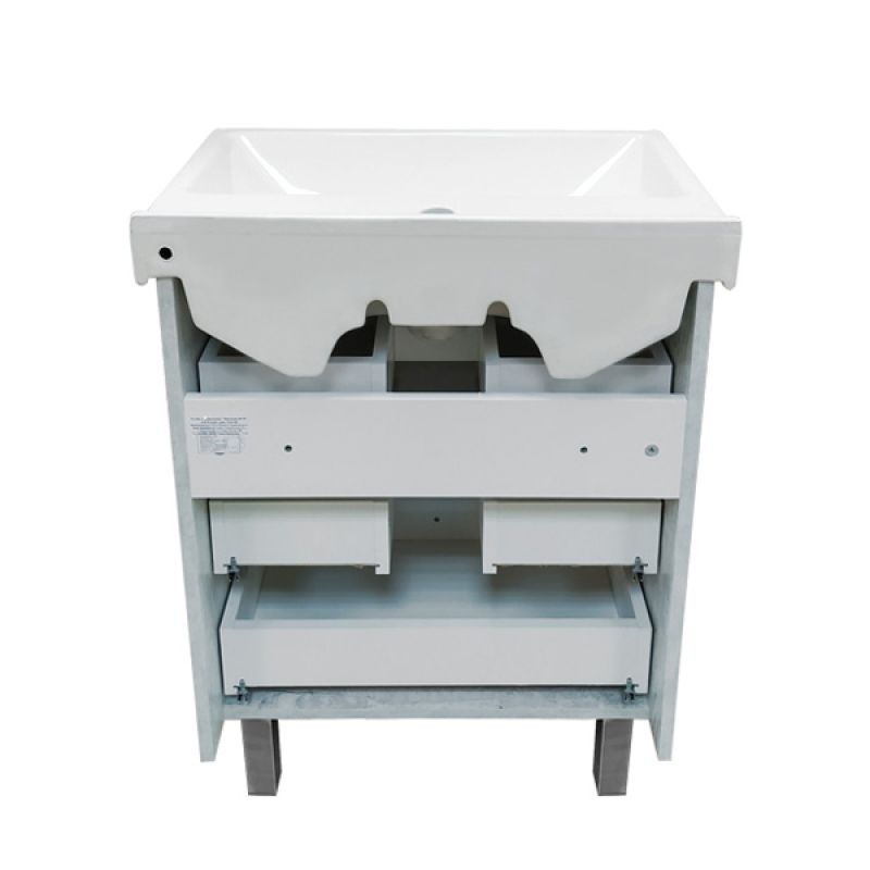 Тумба с раковиной Comforty "Никосия-60Н" 00004142203 дуб белый с раковиной Fest 60 F01