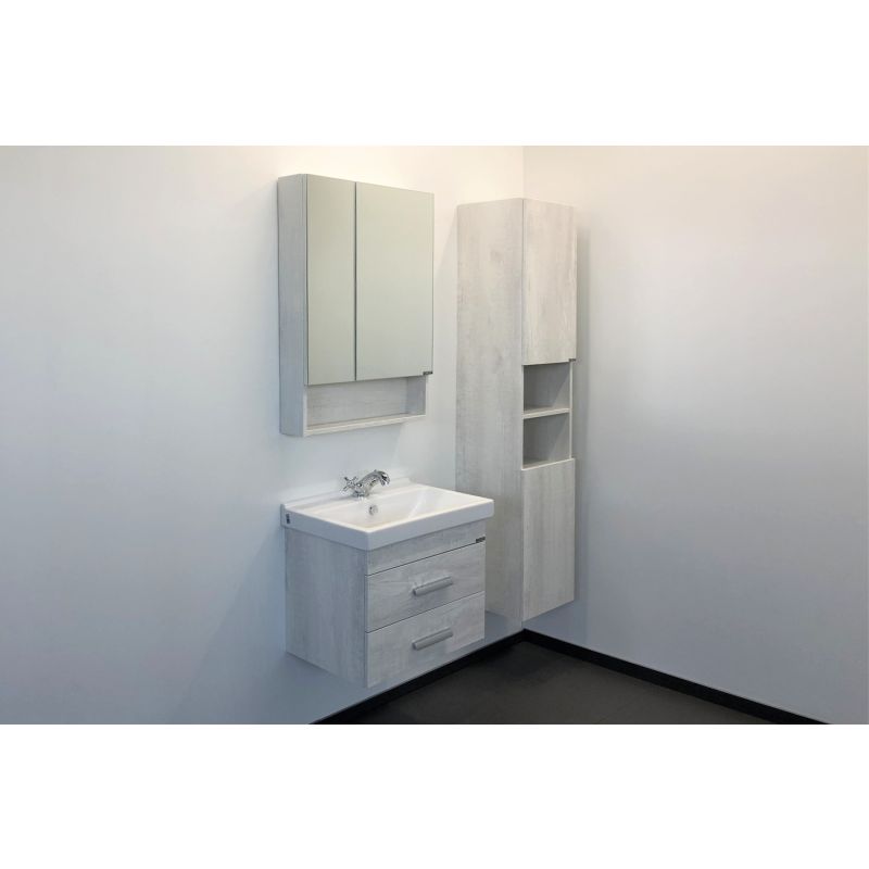 Тумба с раковиной Comforty "Никосия-60П" 00004138879  дуб белый с раковиной Fest 60 F01