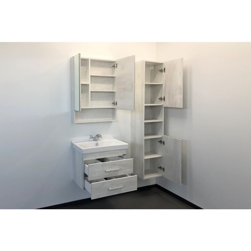 Тумба с раковиной Comforty "Никосия-60П" 00004138879  дуб белый с раковиной Fest 60 F01