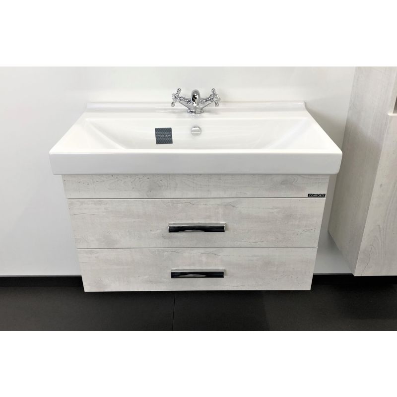 Тумба с раковиной Comforty "Никосия-80П" 00004138839 дуб белый с раковиной Fest 80 F01