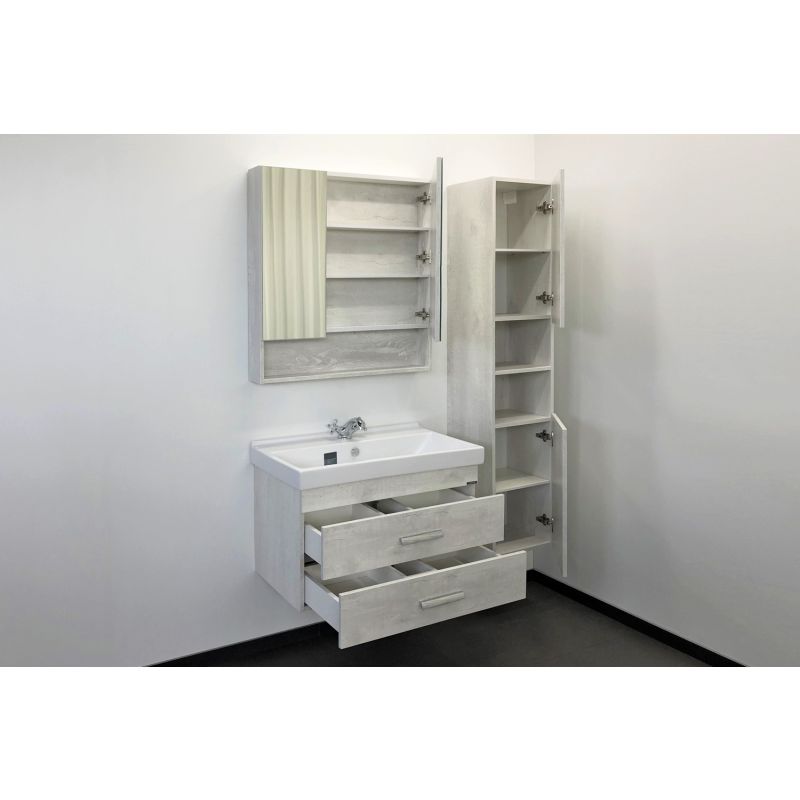 Тумба с раковиной Comforty "Никосия-80П" 00004138839 дуб белый с раковиной Fest 80 F01