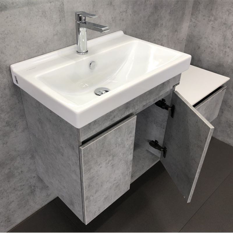Тумба с раковиной Comforty "Осло-60" 00-00000835 бетон светлый с раковиной Fest 60 F01
