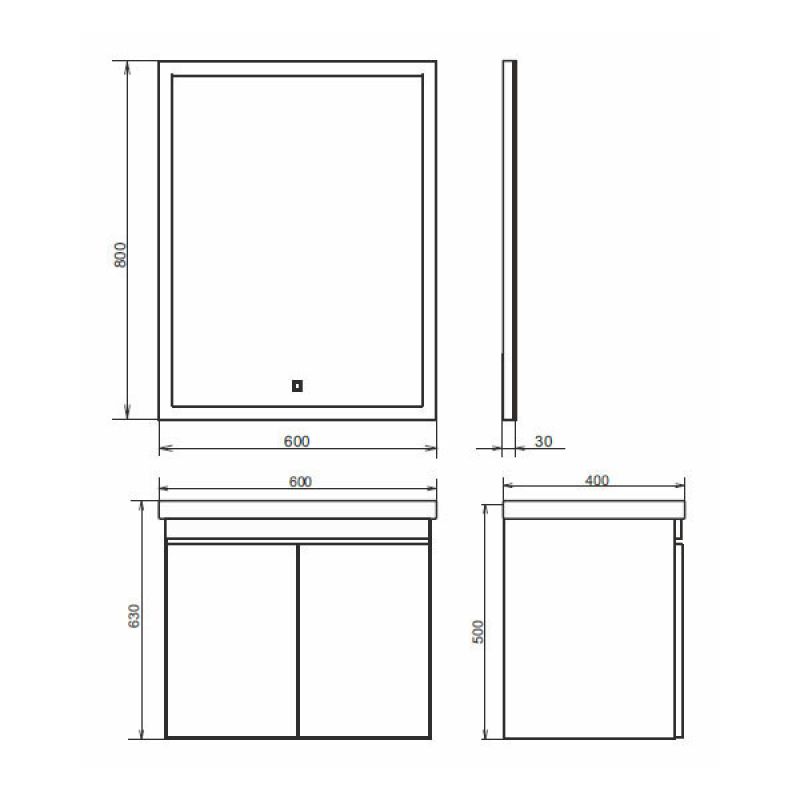 Тумба с раковиной Comforty "Осло-60" 00-00000835 бетон светлый с раковиной Fest 60 F01