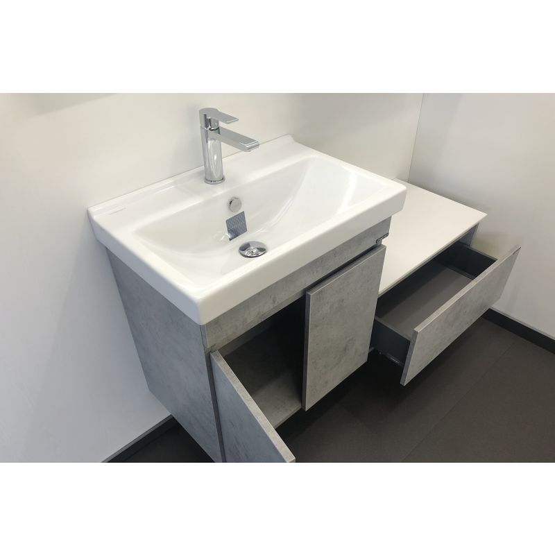 Тумба с раковиной Comforty "Осло-80" 00-00000836 бетон светлый с раковиной Fest 80 F01