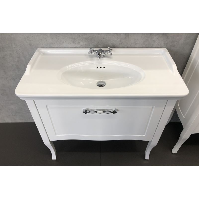 Тумба с раковиной Comforty "Павия-100" 00004147999 белый глянец с раковиной 50110 