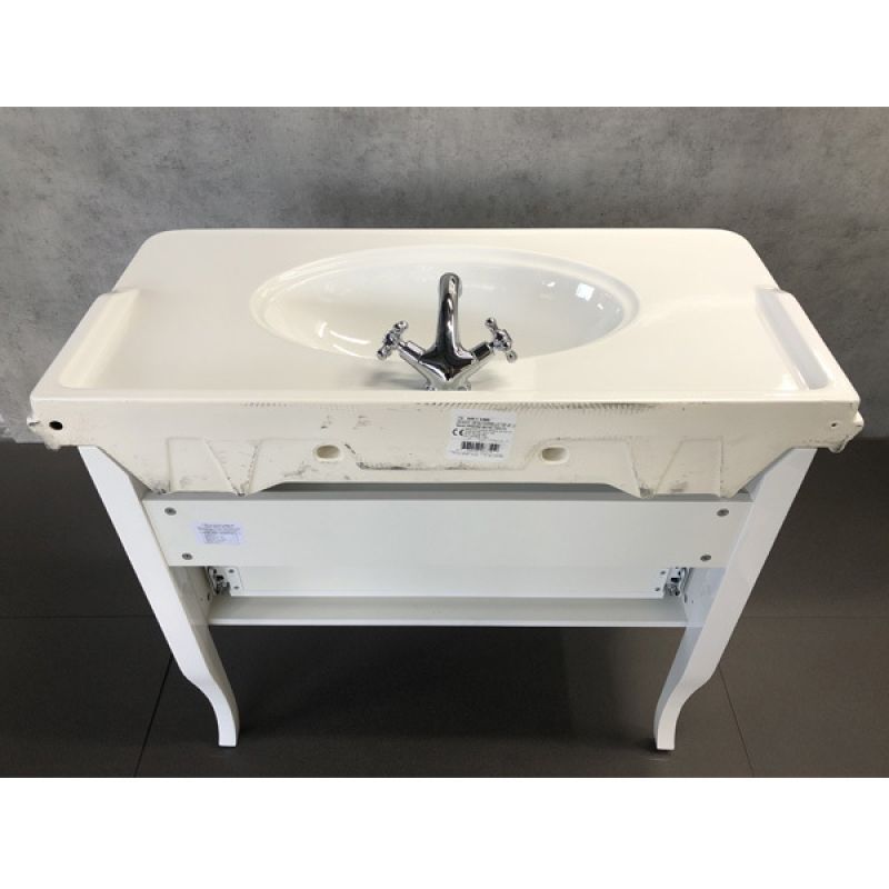 Тумба с раковиной Comforty "Павия-100" 00004147999 белый глянец с раковиной 50110 