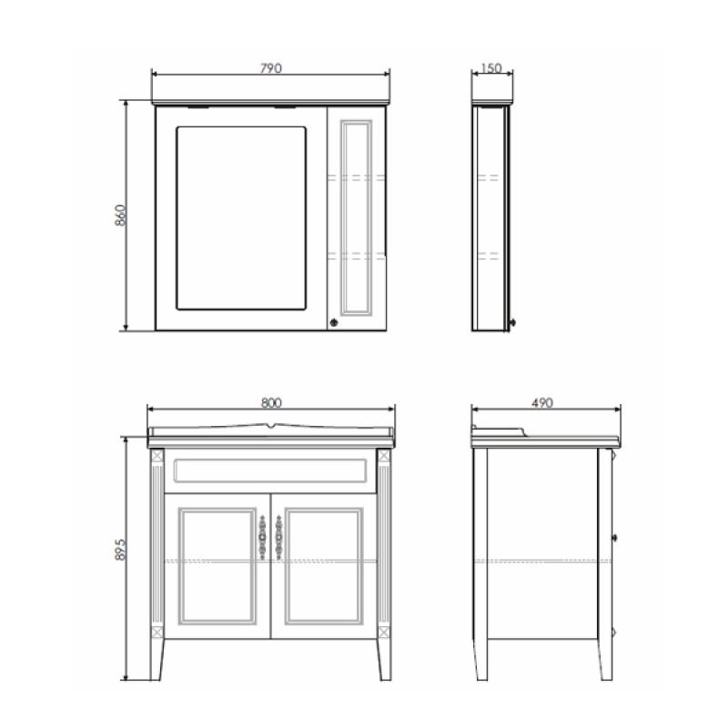 Тумба с раковиной Comforty "Палермо-80" 00004139245 белый глянец с раковиной Comforty 3380