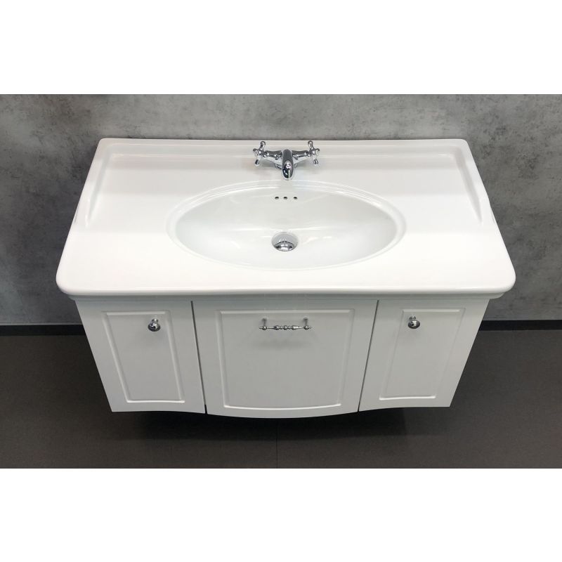 Тумба с раковиной Comforty "Палини-100" 00004148011 белый глянец с раковиной 50110 