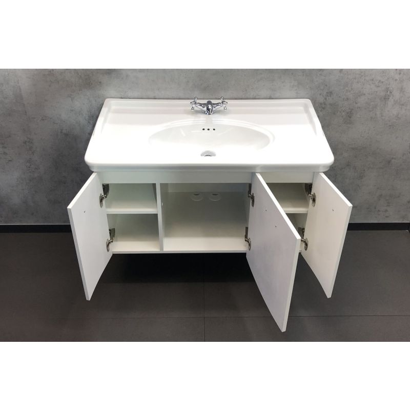 Тумба с раковиной Comforty "Палини-100" 00004148011 белый глянец с раковиной 50110 