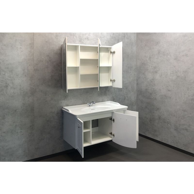 Тумба с раковиной Comforty "Палини-100" 00004148011 белый глянец с раковиной 50110 