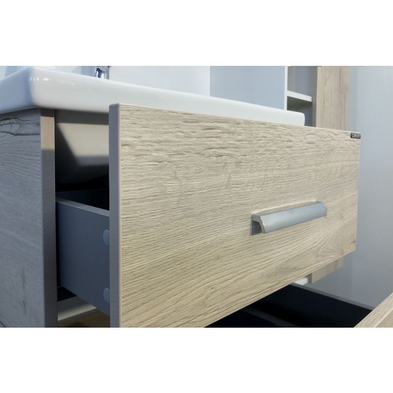 Тумба с раковиной Comforty "Парма-60" 00004143490 дуб дымчатый с раковиной "Миранда 60"