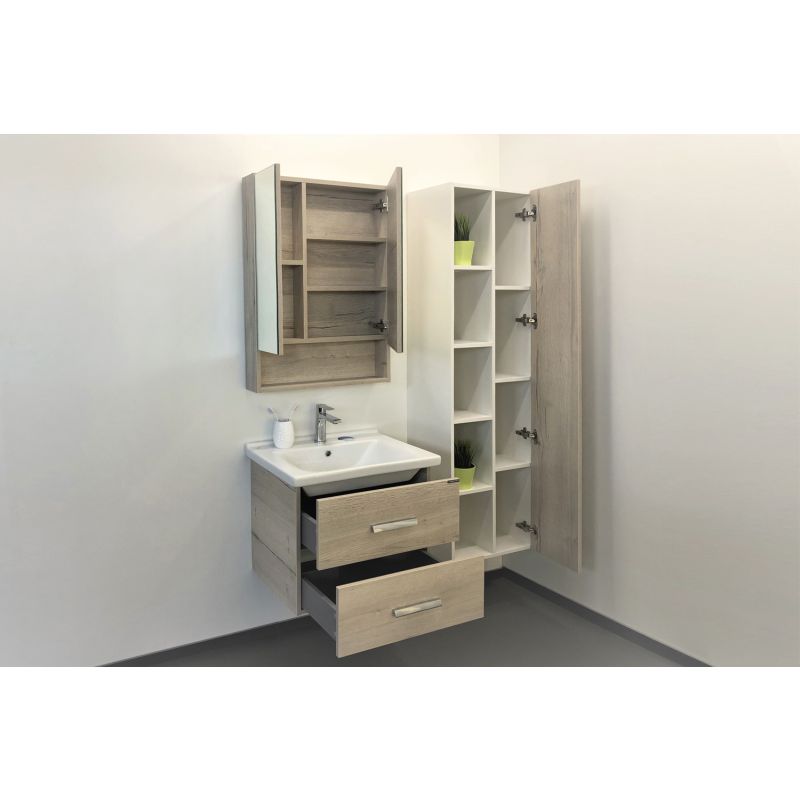 Тумба с раковиной Comforty "Парма-60" 00004143490 дуб дымчатый с раковиной "Миранда 60"