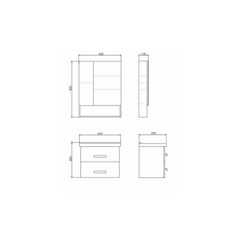 Тумба с раковиной Comforty "Парма-60" 00004143490 дуб дымчатый с раковиной "Миранда 60"