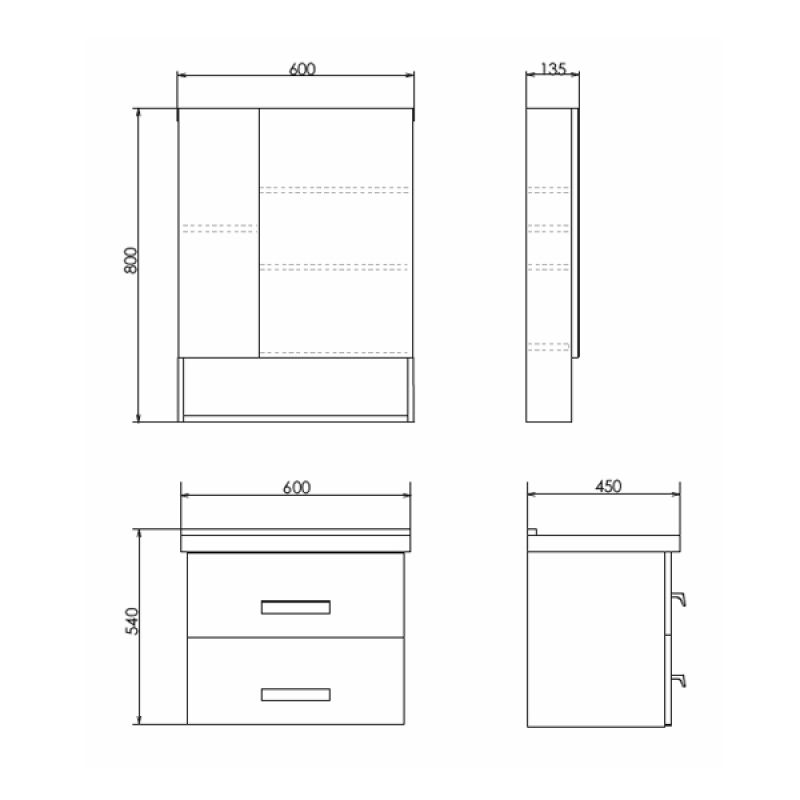 Тумба с раковиной Comforty "Парма-60" 00004143490 дуб дымчатый с раковиной "Миранда 60"