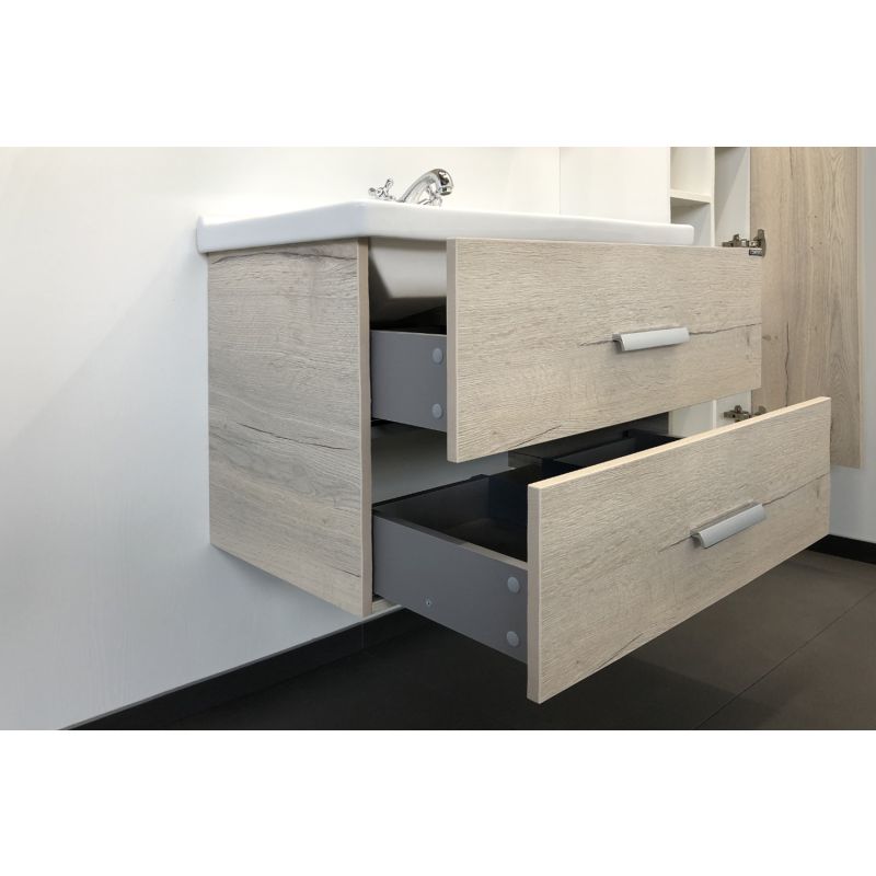 Тумба с раковиной Comforty "Парма-80" 00004143491 дуб дымчатый с раковиной "Миранда-80"