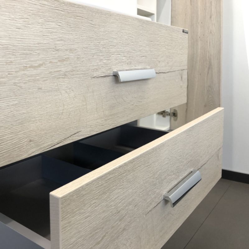 Тумба с раковиной Comforty "Парма-80" 00004143491 дуб дымчатый с раковиной "Миранда-80"