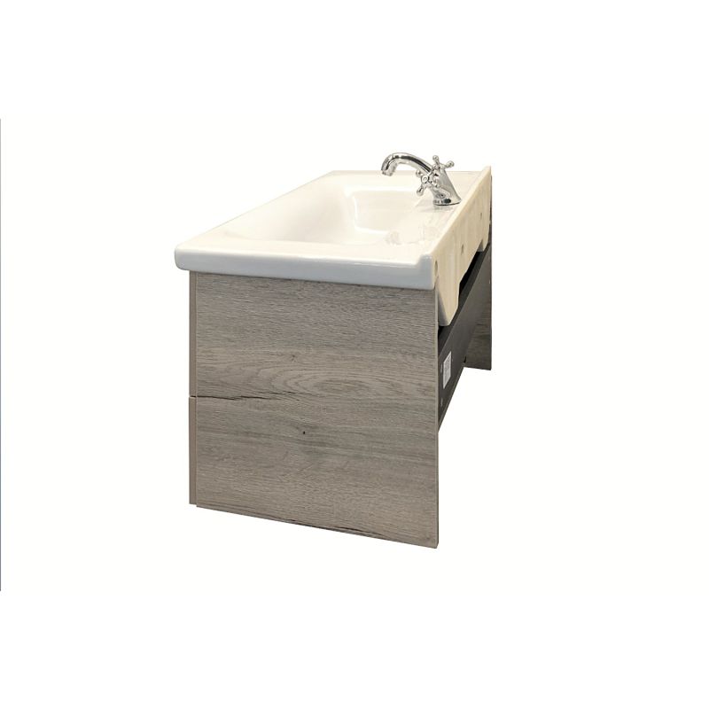 Тумба с раковиной Comforty "Парма-80" 00004143491 дуб дымчатый с раковиной "Миранда-80"