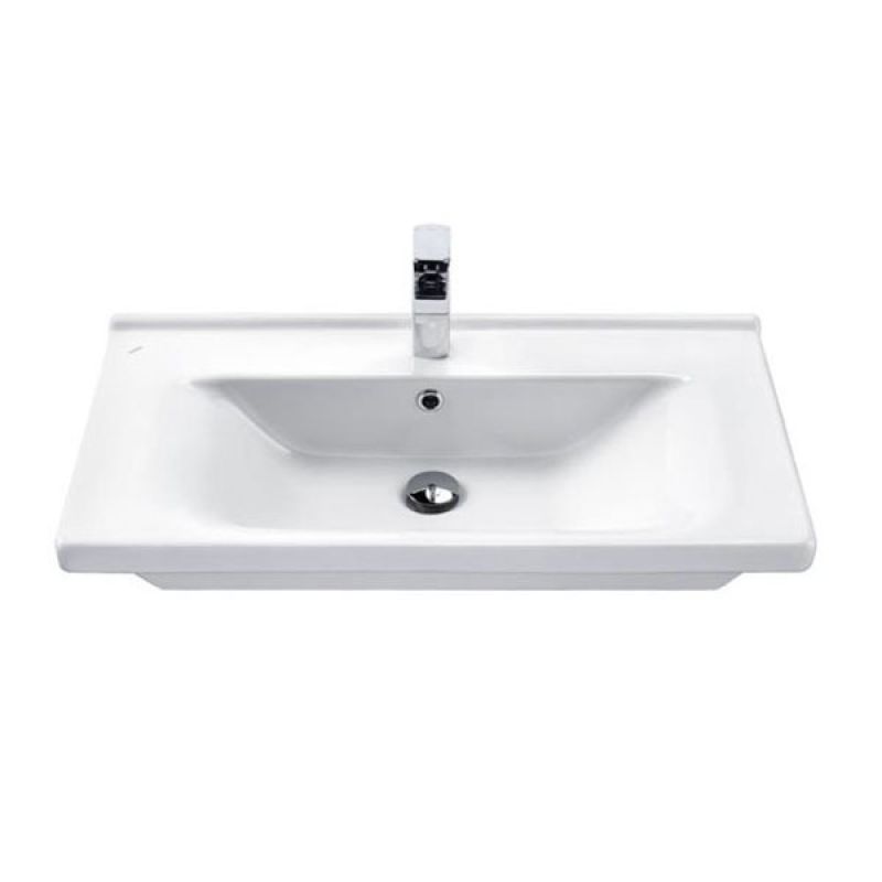 Тумба с раковиной Comforty "Парма-80" 00004143491 дуб дымчатый с раковиной "Миранда-80"