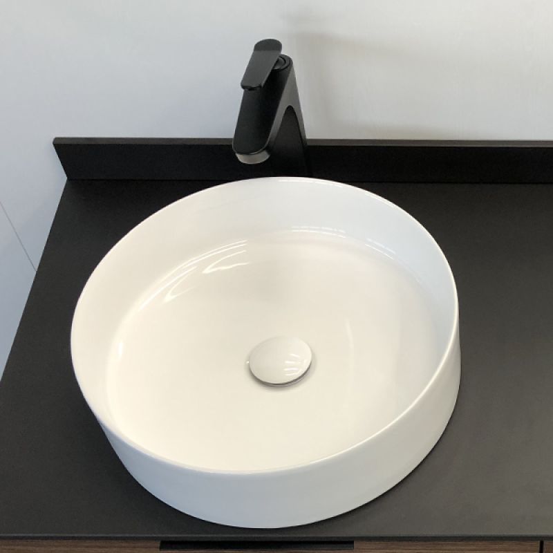 Тумба с раковиной Comforty "Порто-120-2" 00-00001287 дуб тёмно-коричневый с черной столешницей c двумя раковинами Comforty 9110