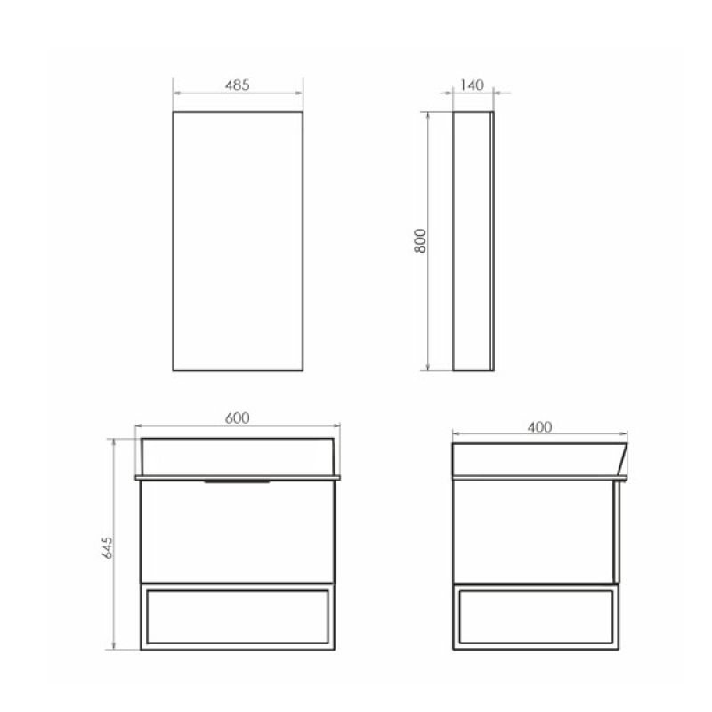 Тумба с раковиной Comforty "Порто-60" 00-00010677 дуб тёмно-коричневый с черной столешницей №8 c раковиной Comforty 9055RA-50