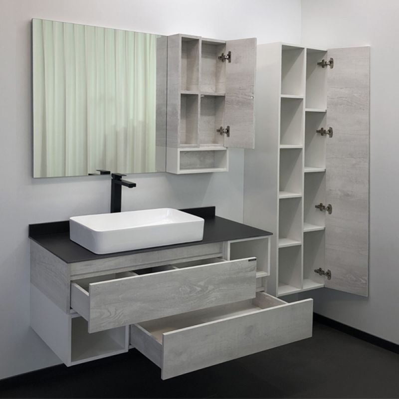 Тумба с раковиной Comforty "Прага-120" 00-00014833 дуб белый с графитовой столешницей, с раковиной Comforty 78189