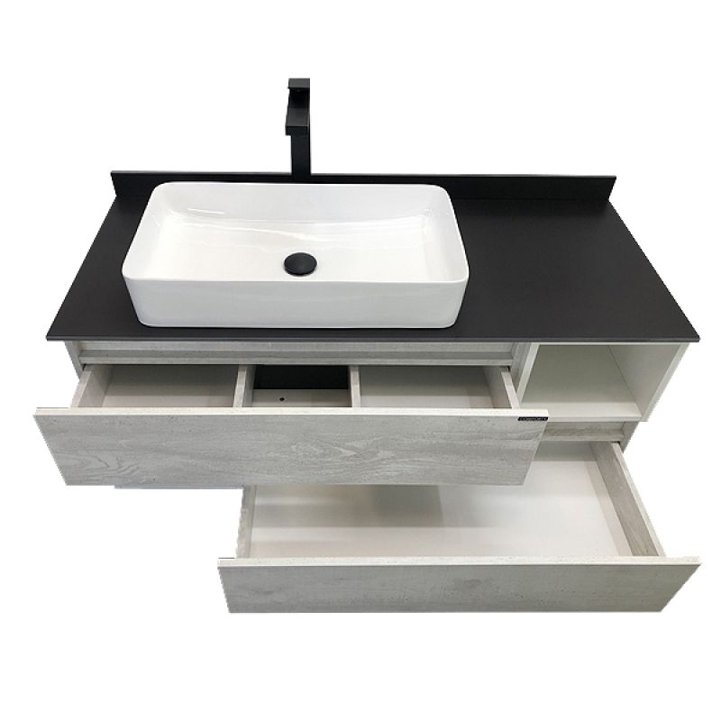 Тумба с раковиной Comforty "Прага-120" 00-00014833 дуб белый с графитовой столешницей, с раковиной Comforty 78189