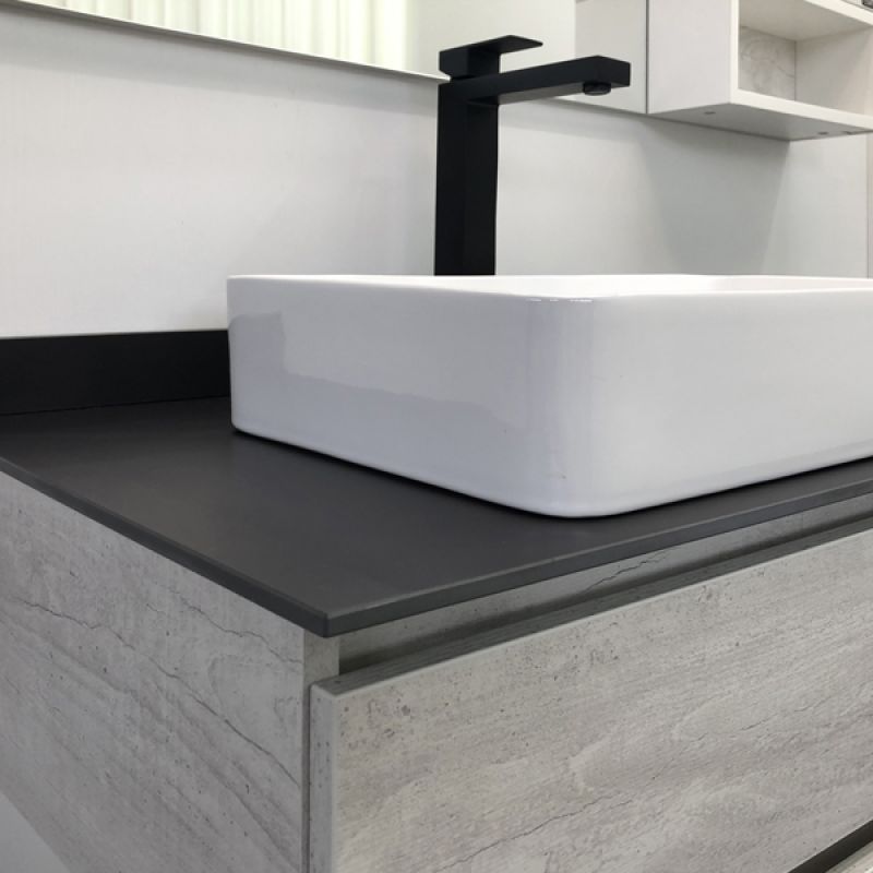 Тумба с раковиной Comforty "Прага-120" 00-00014833 дуб белый с графитовой столешницей, с раковиной Comforty 78189