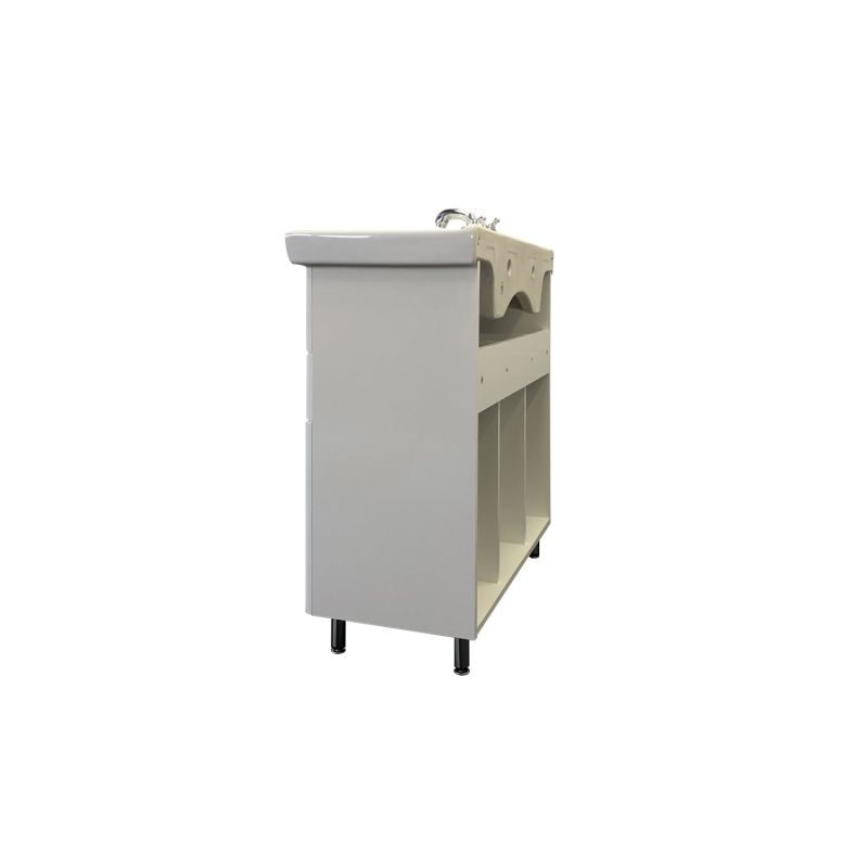 Тумба с раковиной Comforty "Сочи-85" 00004134639 белый глянец с раковиной Сенеж 87