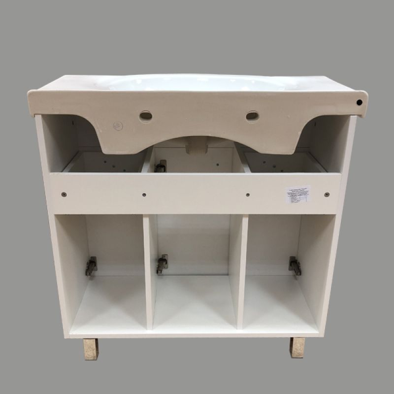 Тумба с раковиной Comforty "Сочи-85" 00004134639 белый глянец с раковиной Сенеж 87