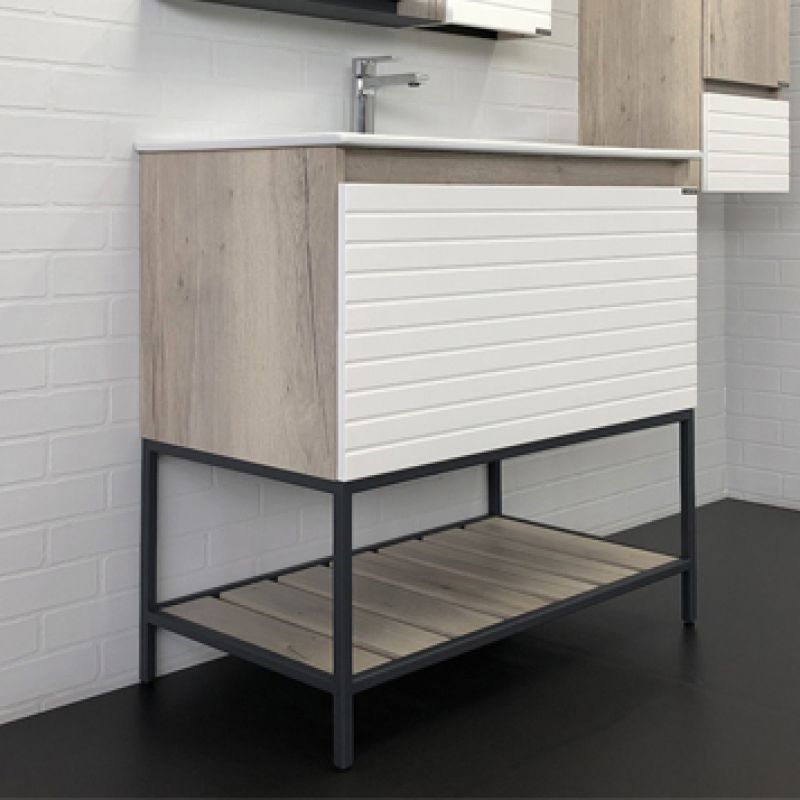 Тумба с раковиной Comforty "Страсбург-90" 00-00006557 дуб дымчатый с раковиной Comforty 90E