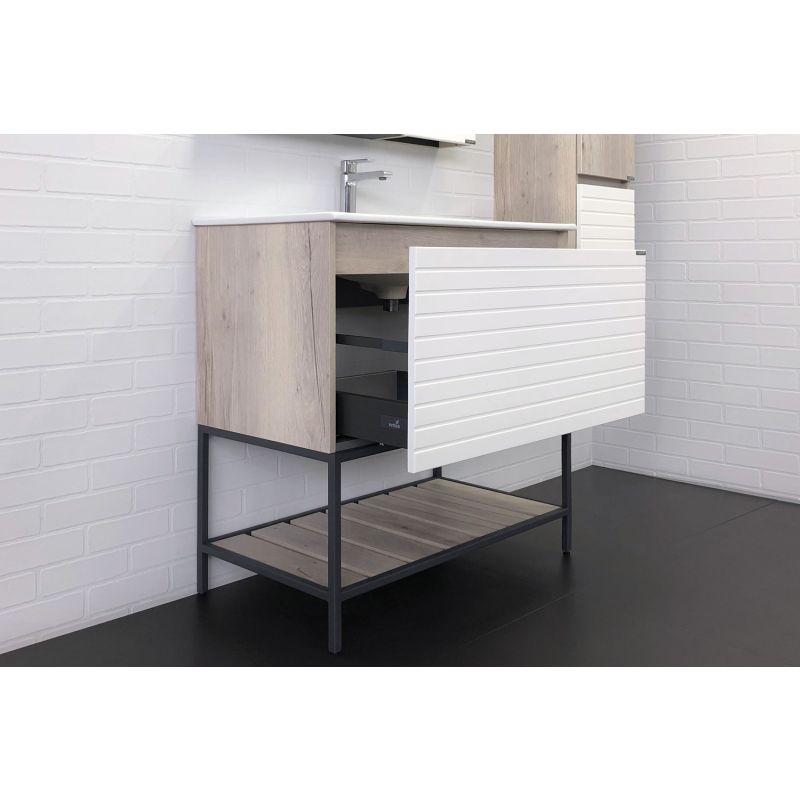 Тумба с раковиной Comforty "Страсбург-90" 00-00006557 дуб дымчатый с раковиной Comforty 90E