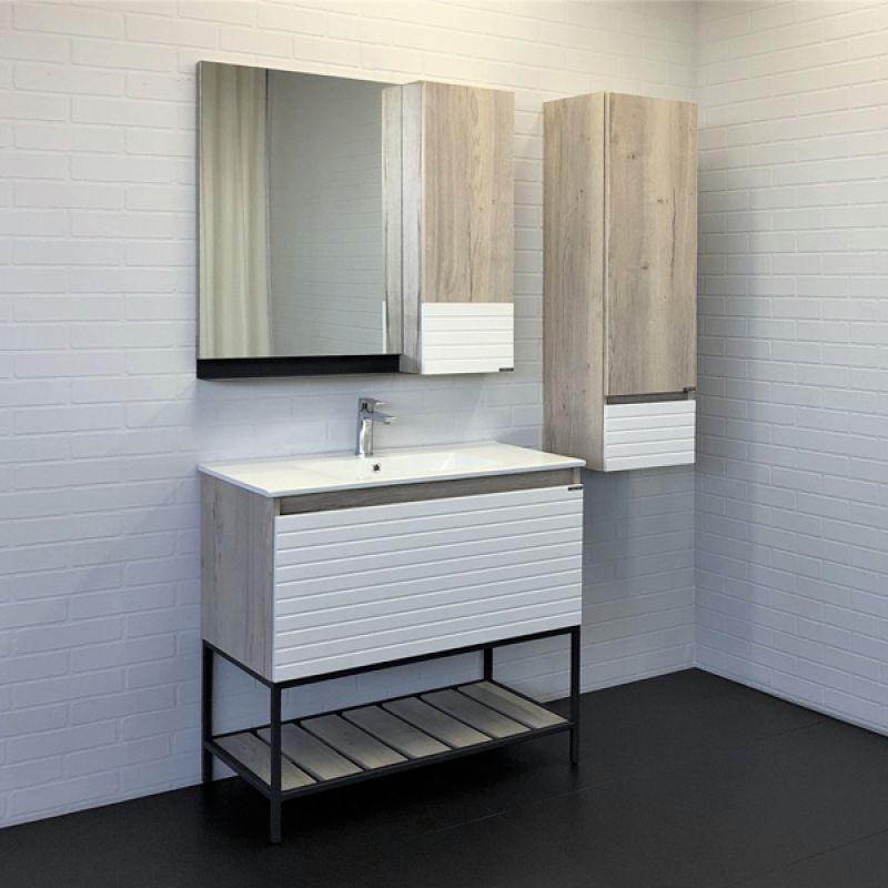 Тумба с раковиной Comforty "Страсбург-90" 00-00006557 дуб дымчатый с раковиной Comforty 90E