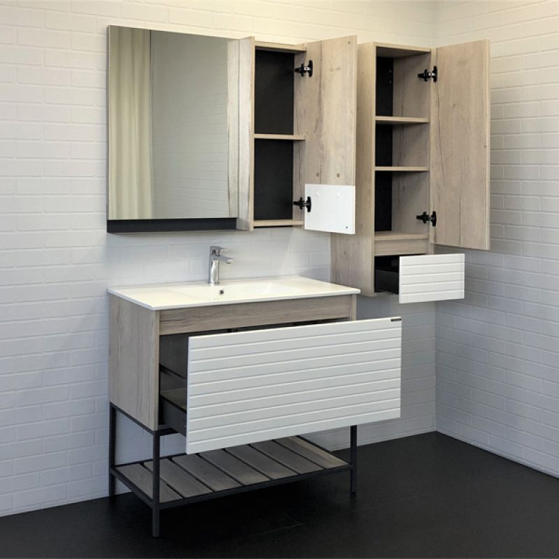 Тумба с раковиной Comforty "Страсбург-90" 00-00006557 дуб дымчатый с раковиной Comforty 90E