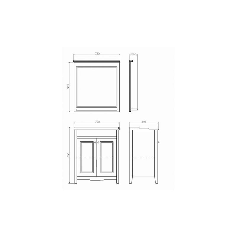 Тумба с раковиной Comforty "Тбилиси-70" 00003132629 белый глянец с раковиной Comforty XD-F70