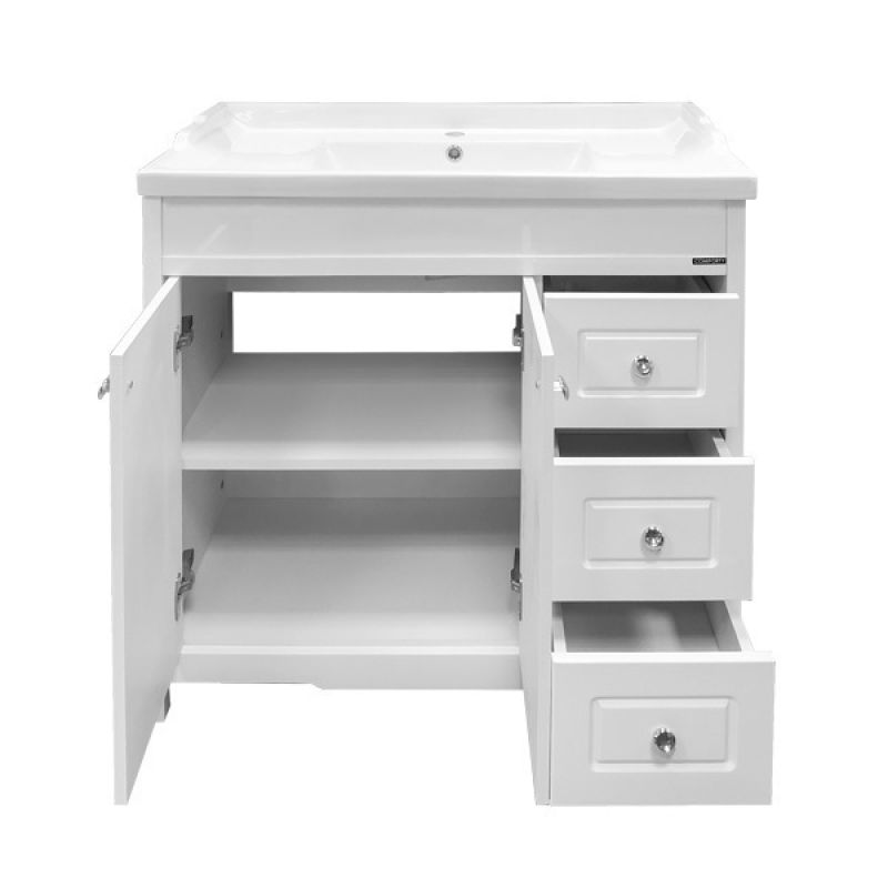 Тумба с раковиной Comforty "Тбилиси-90" 00003132630 белый глянец с раковиной Comforty XD-F90