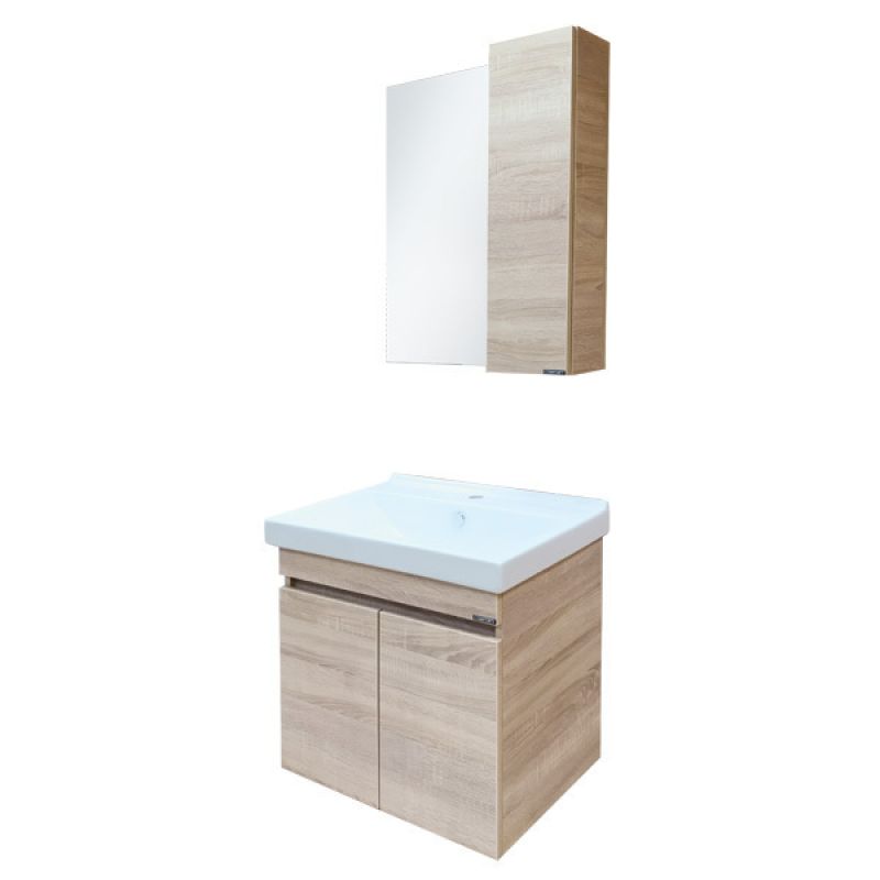 Тумба с раковиной Comforty "Тромсе-60" 00004142217 дуб сонома с раковиной Fest 60 F01