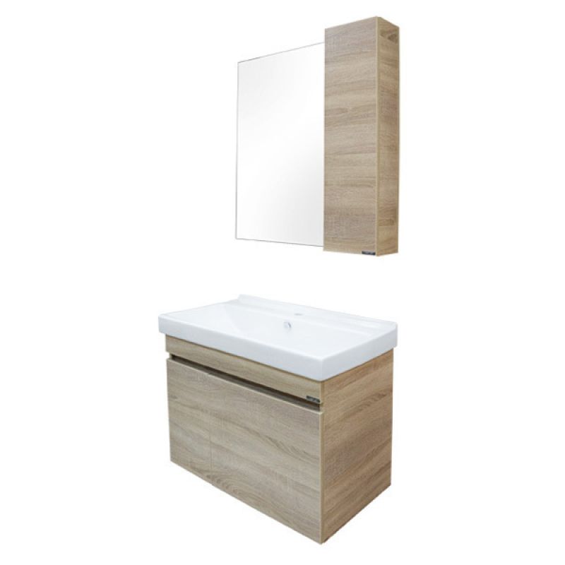 Тумба с раковиной Comforty "Тромсе-80" 00004142219 дуб сонома с раковиной Fest 80 F01