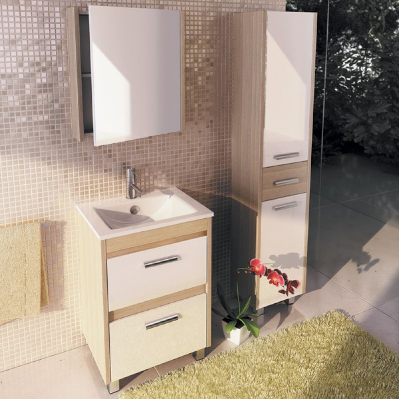 Тумба с раковиной Comforty "Тулуза-60" 00003129378 сосна лоредо с раковиной "Quadro 60 "