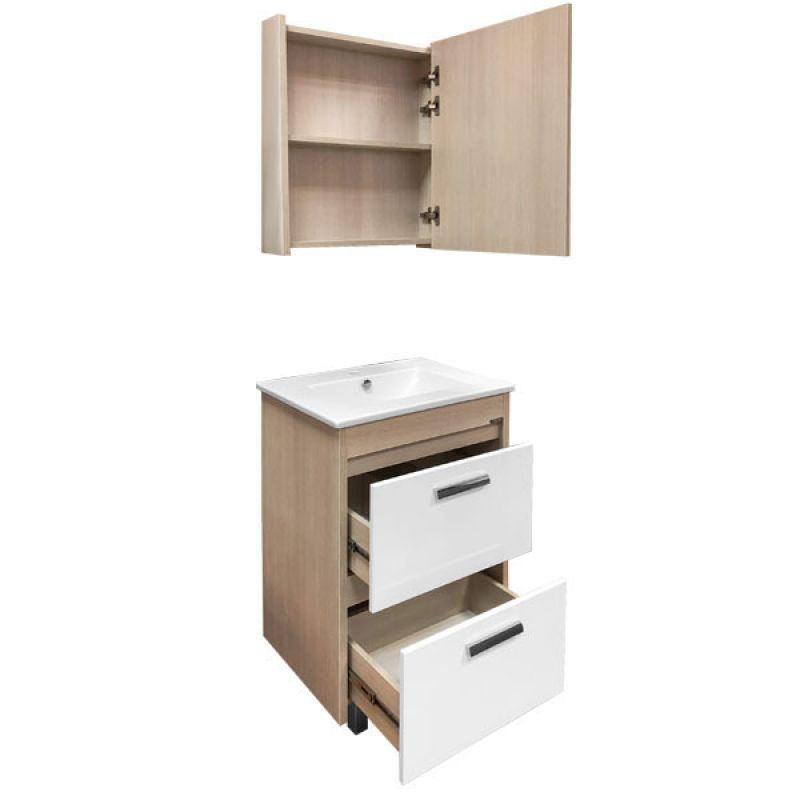 Тумба с раковиной Comforty "Тулуза-60" 00003129378 сосна лоредо с раковиной "Quadro 60 "