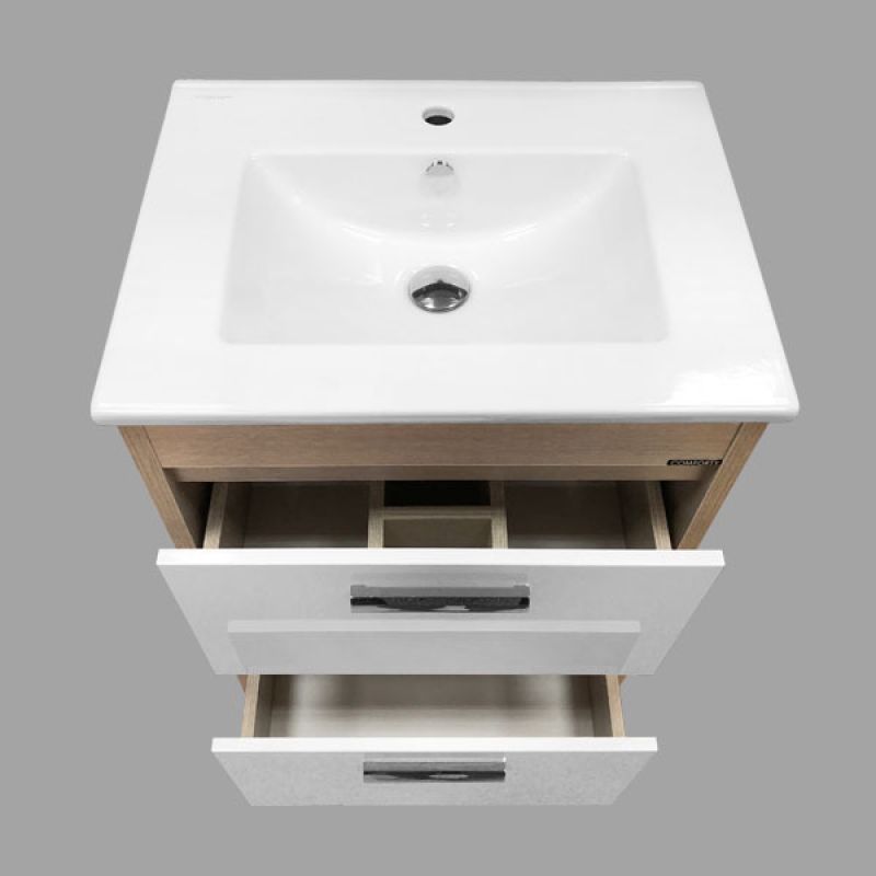 Тумба с раковиной Comforty "Тулуза-60" 00003129378 сосна лоредо с раковиной "Quadro 60 "