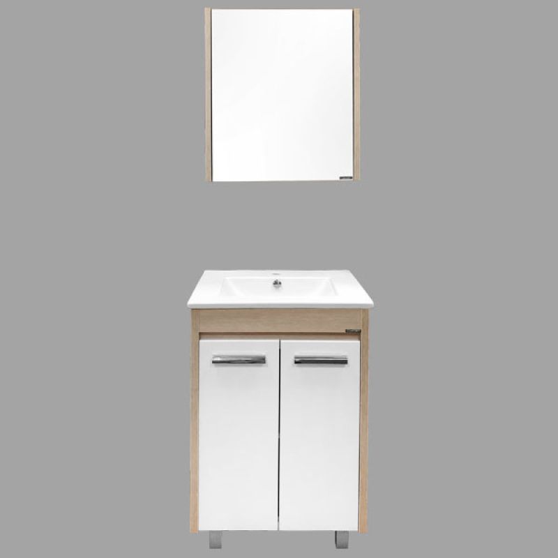 Тумба с раковиной Comforty "Тулуза-60Д" 00003129012 сосна лоредо с раковиной "Quadro 60"