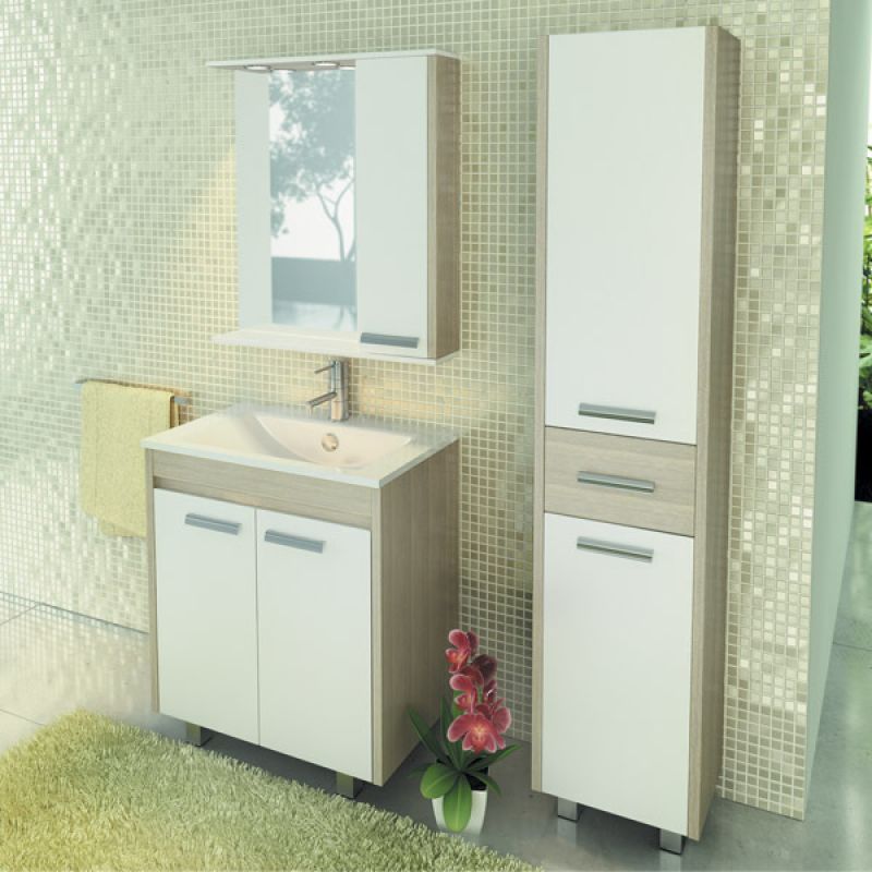 Тумба с раковиной Comforty "Тулуза-75" 00003132328 сосна лоредо с раковиной "Quadro 75"