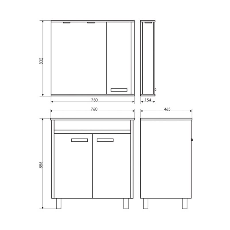 Тумба с раковиной Comforty "Тулуза-75" 00003132328 сосна лоредо с раковиной "Quadro 75"