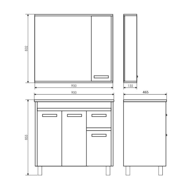 Тумба с раковиной Comforty "Тулуза-90" 00004152036 сосна лоредо с раковиной Quadro 90