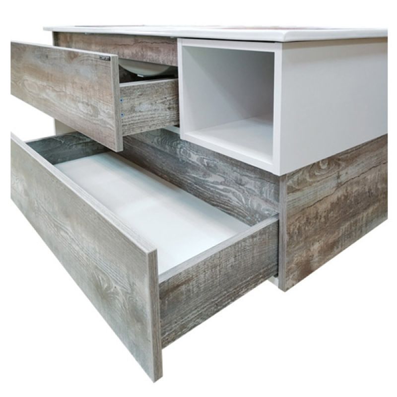 Тумба с раковиной Comforty "Турин-120М" 00-00013939 дуб бежевый с раковиной Comforty 9120E