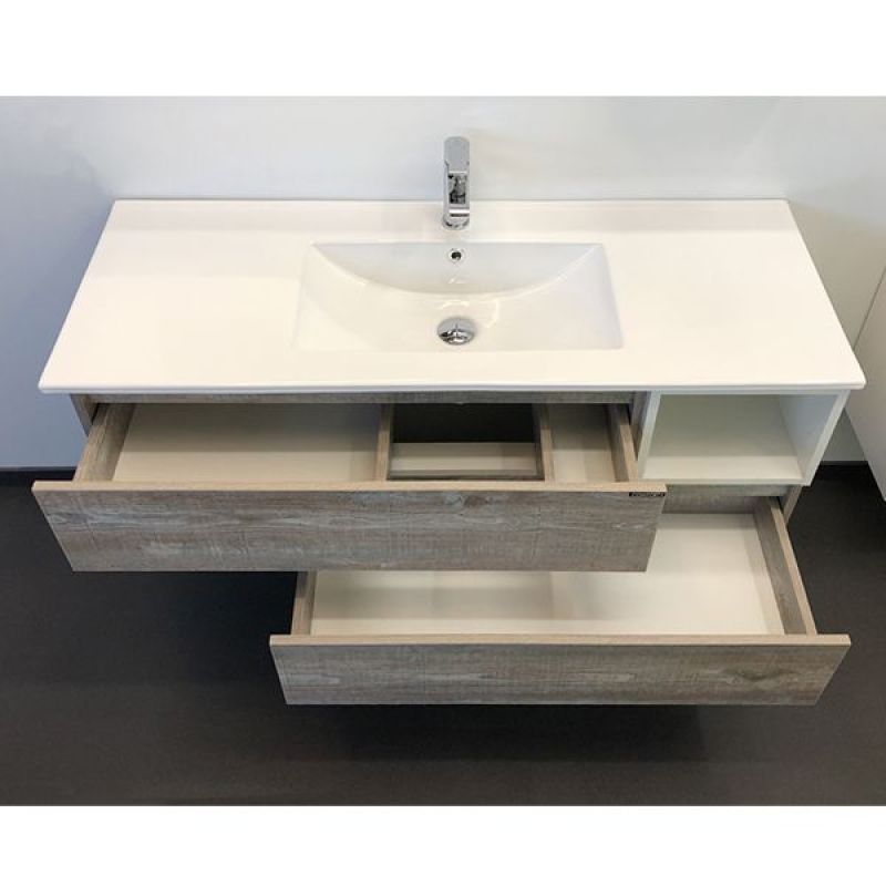 Тумба с раковиной Comforty "Турин-120М" 00-00013939 дуб бежевый с раковиной Comforty 9120E